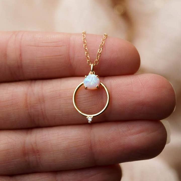 Wander + Lust Jewelry - Wholesale Pendant/Charm Necklace - Ophelia Opal Necklace1