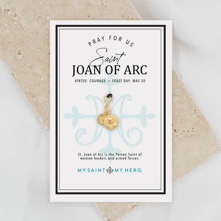 St. Joan of Arc Charm - Small, Gold for wholesale by My Saint My Hero