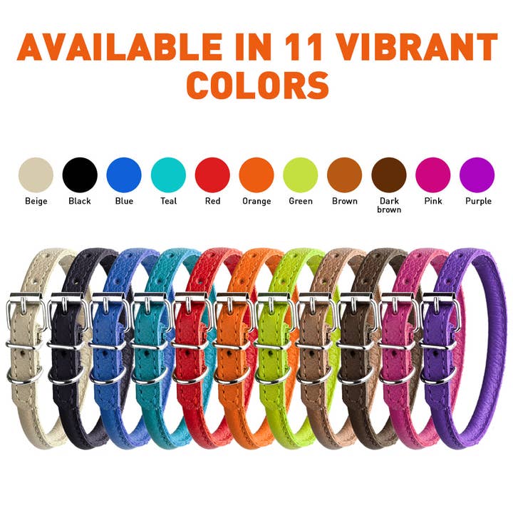 Dogline - Wholesale Pet Collar - Dog - Soft Leather Round Collar