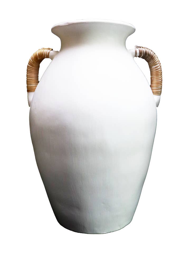 Terracota Tall Vase White for wholesale by Cantiq Living