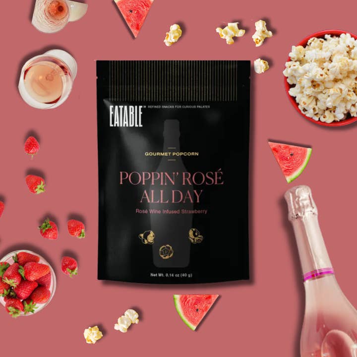 EATABLE Popcorn - Wholesale Popcorn - Mini Poppin' Rosé All Day - Gourmet Candied Popcorn