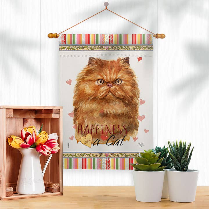 Two Group Flag Co - Venta al por mayor Bandera y manga de viento - Bandera de decoración de gato persa bronceado2