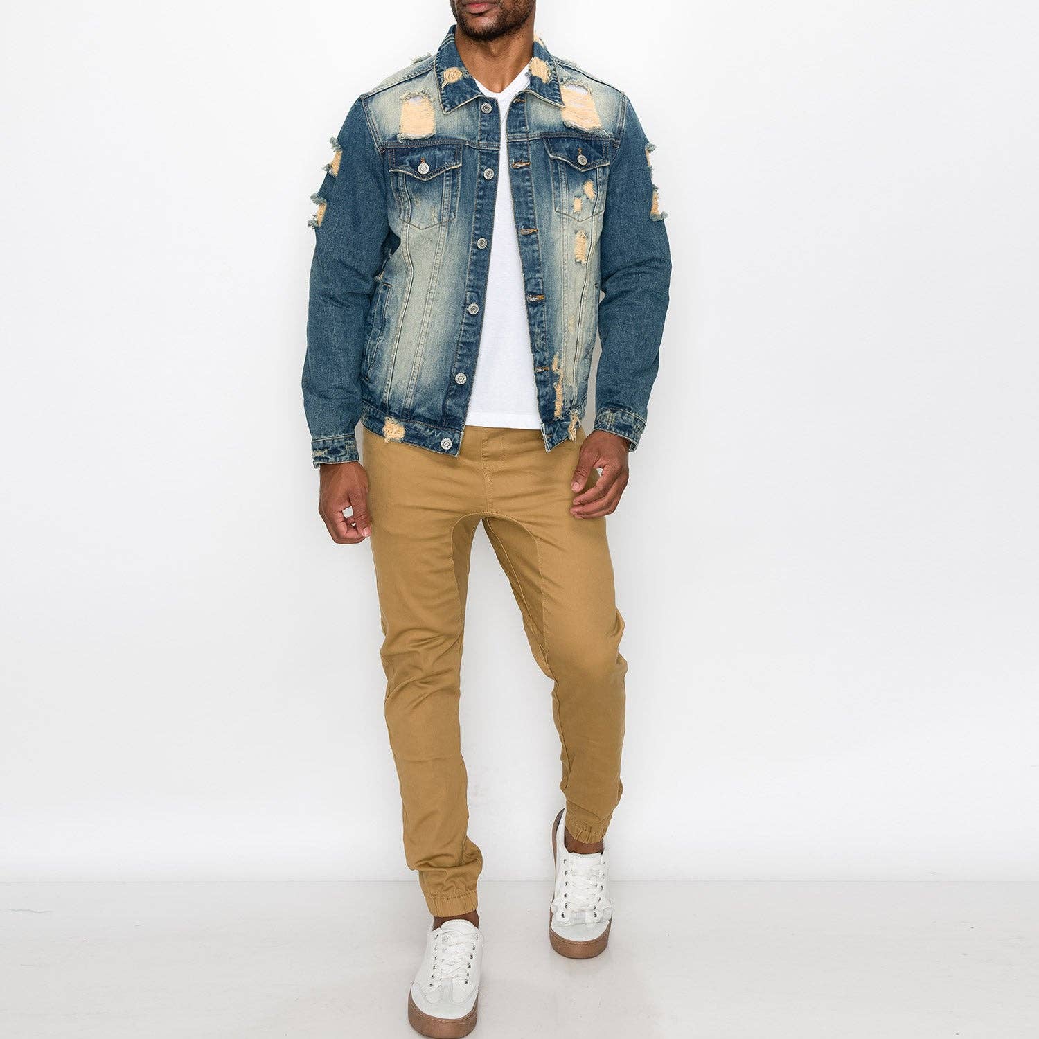 Victorious - Vente Veste en jean – homme - VESTE EN JEAN VIEILLI DK10012