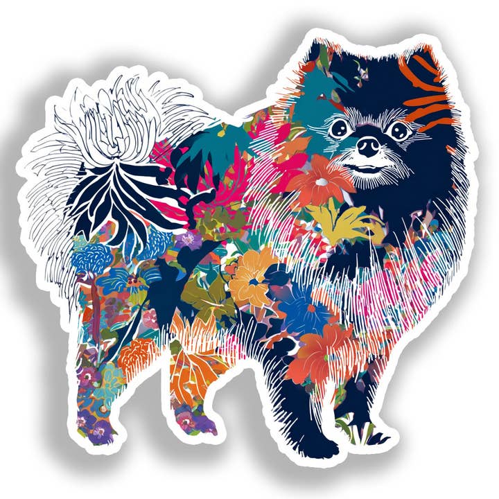 Pegatina de Perro Pomerania # A017329 para venta al por mayor de Yoonek Graphics