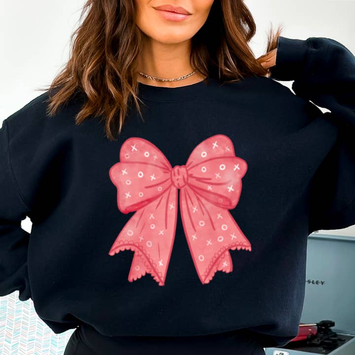 Shoppe SHC – wholesale Sweatshirt med tryck - Dam – XOXO Coquette Bow Sweatshirt | Tryckt Sweatshirt12