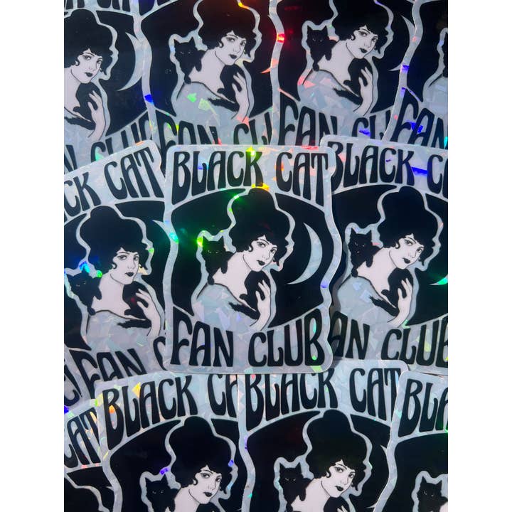 Astral Weekend - Wholesale Sticker - Black Cat Fan Club 3 Inch Holographic Sticker