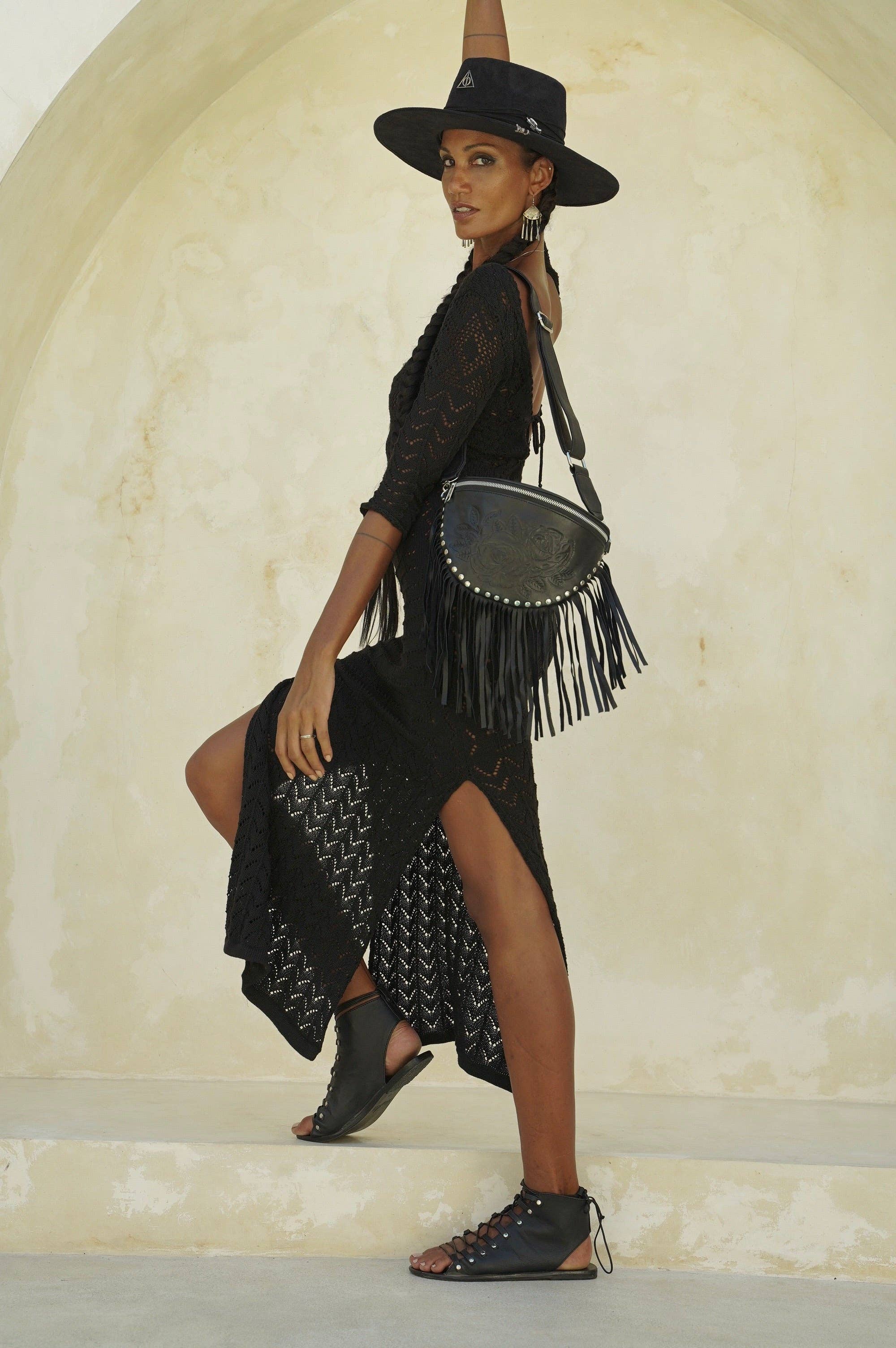 Akaroa Rose Belt Bag Black for wholesale on Faire1