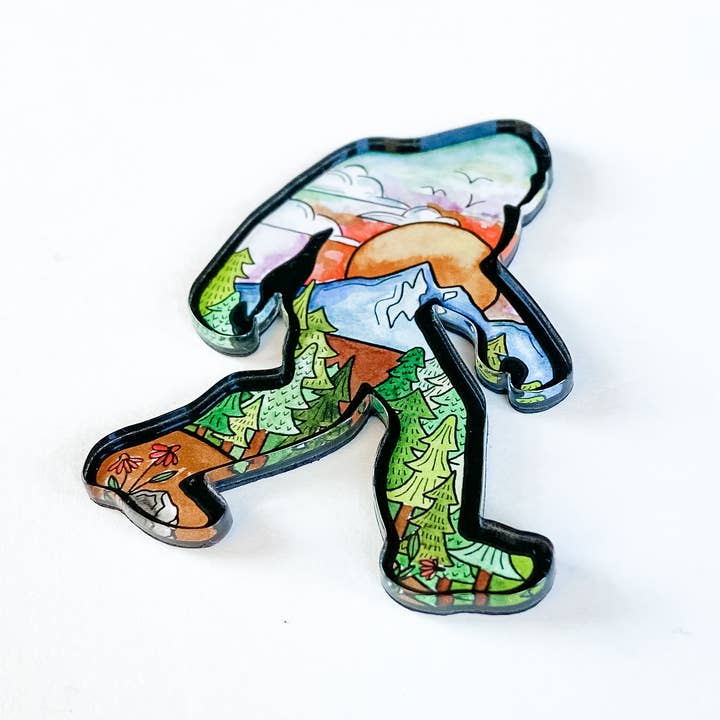 Sasquatch Sunset Acrylic Magnet for wholesale by Sticker Girl