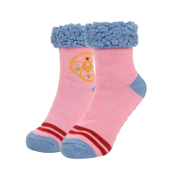 Bioworld Merchandising - Wholesale Socks - Women's - Sailor Moon Symbol Womens Faux Sherpa Lined Quarter Crew Sock