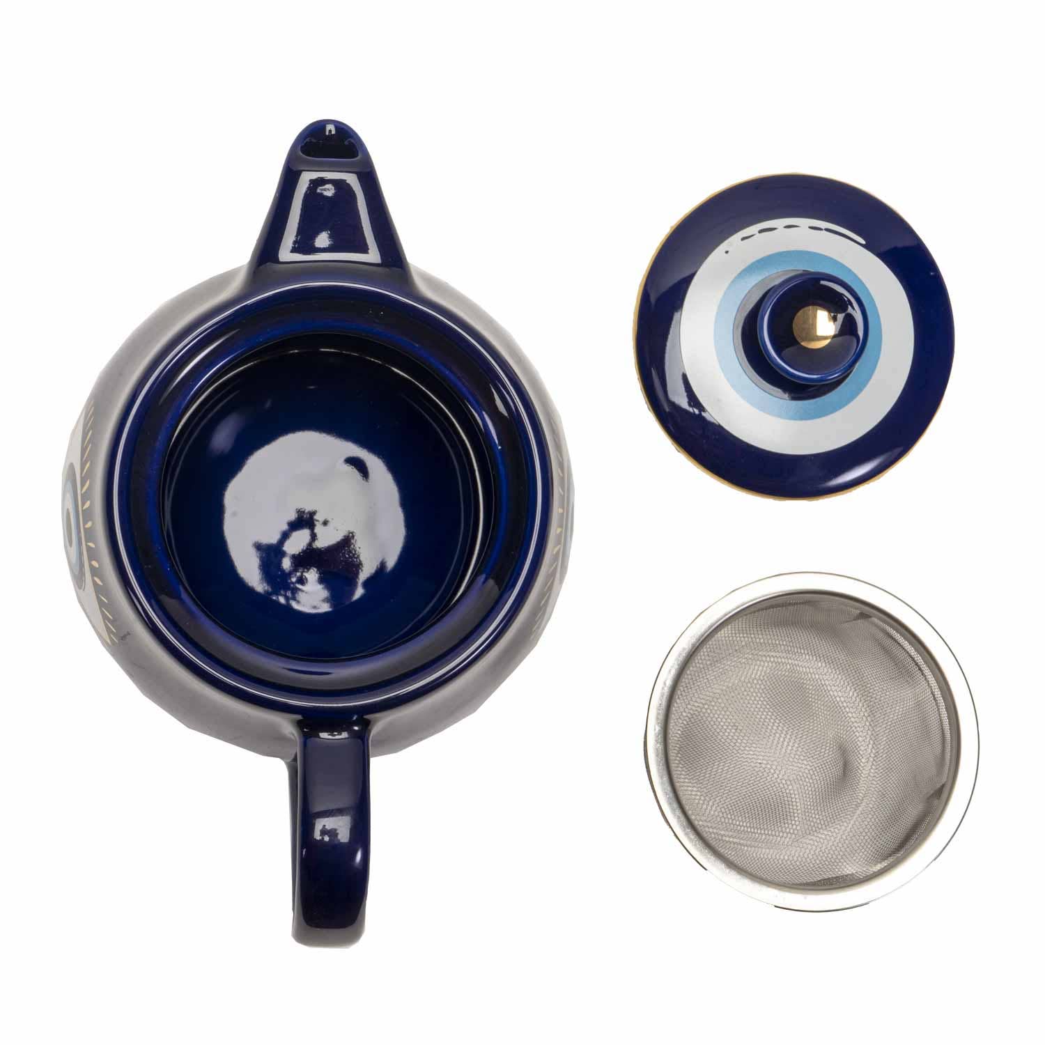 Pacific Trading - Wholesale Tea Pot - All Seeing Eye Teapot with Strainer Blue1