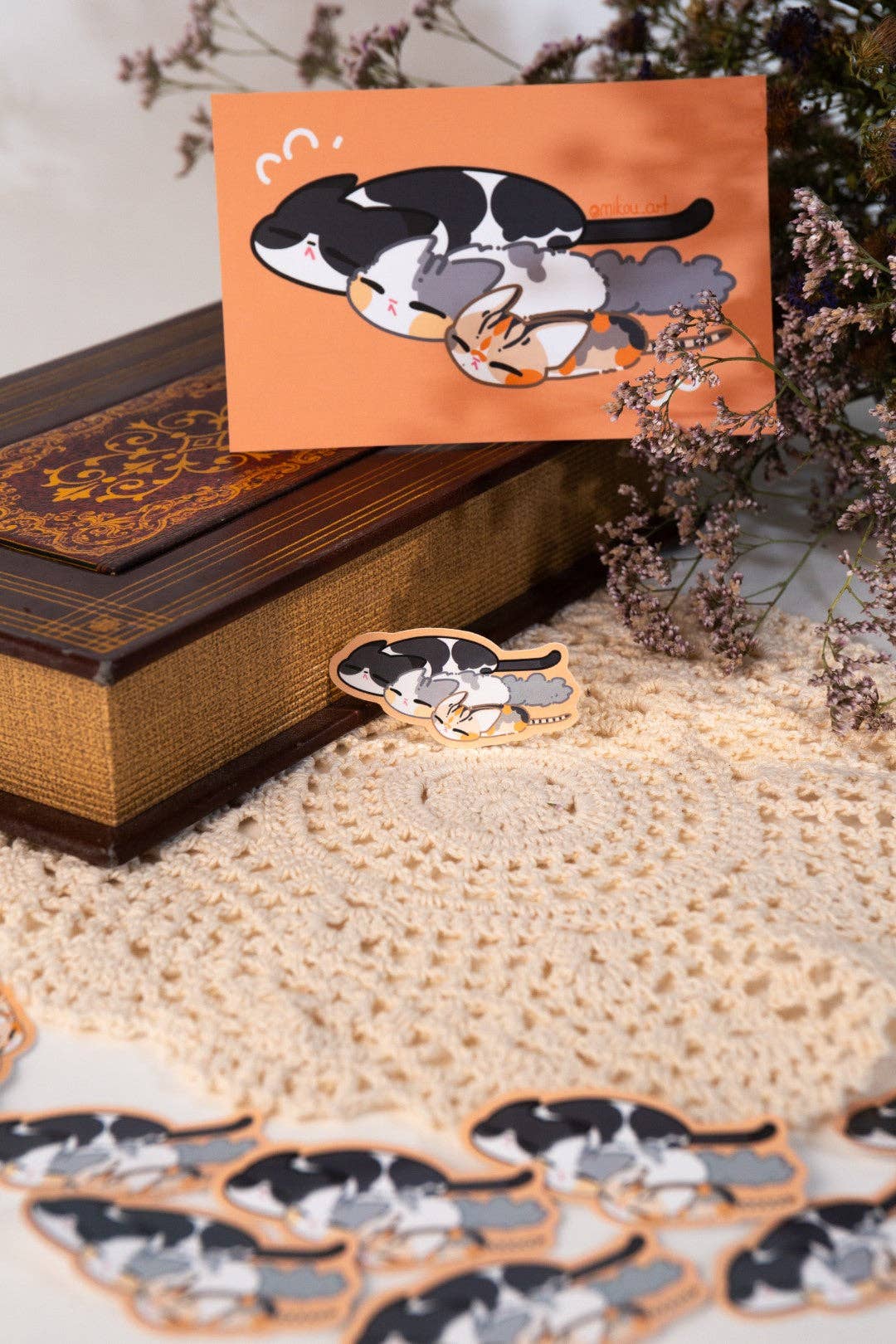 MikouArt - Wholesale Sticker - Vinyl Sticker | All Day Lazy Cats | 3 inch | Waterproof & Fade-Resistant |2