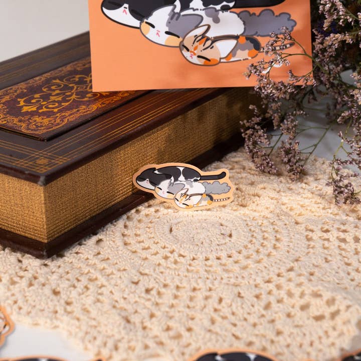 MikouArt - Wholesale Sticker - Vinyl Sticker | All Day Lazy Cats | 3 inch | Waterproof & Fade-Resistant |2