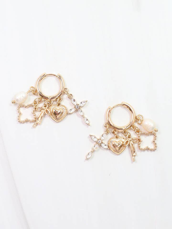 Cullen Charm Earring Gold for wholesale by Caroline Hill