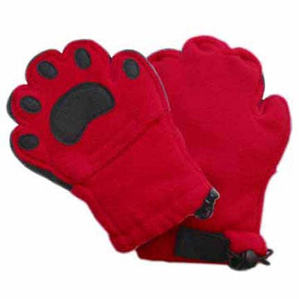 Luvas Vermelhas de Lã Polar para Crianças por atacado de BearHands and Buddies
