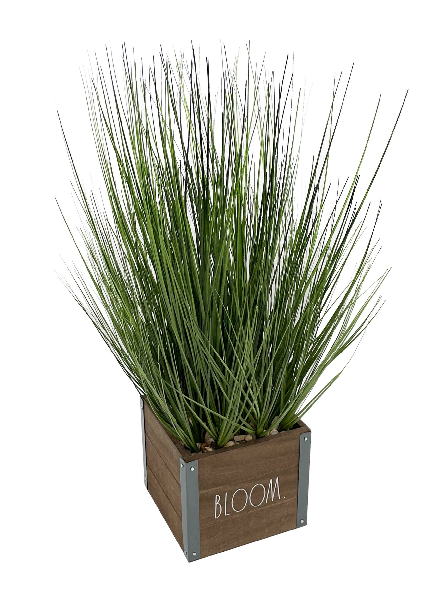 DesignStyles Home - Wholesale Artificial Plant - Rae Dunn “Bloom” Artificial Grass Plants with Wooden Planter3