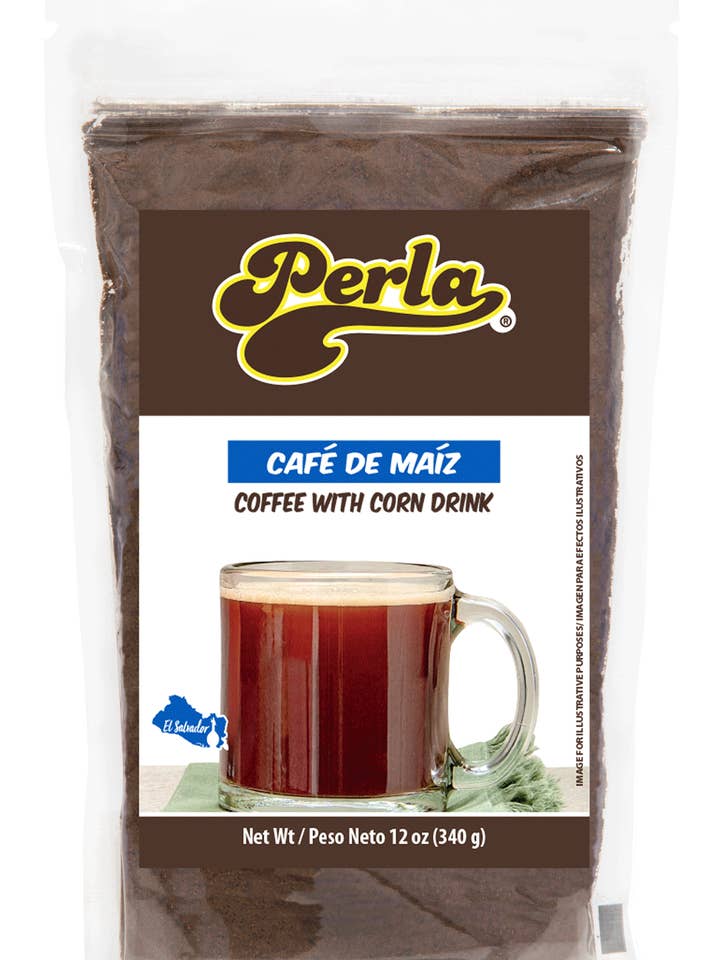 Perla Coffee with Corn Drink Mix (Cafe de Maiz) 12 oz, Single Pouch for wholesale by Amerisal Foods