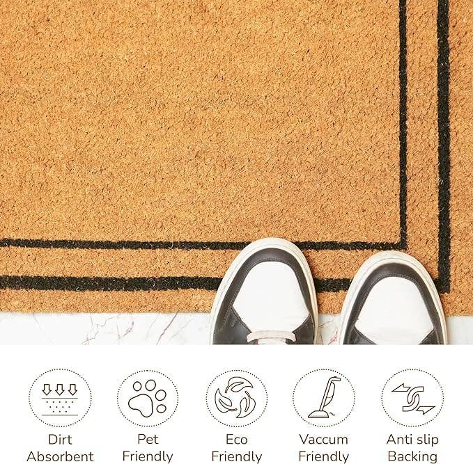 India Wholesale Co - Wholesale Door Mat - Coir Mats Basic Plain with Border- 17X30" Beige2