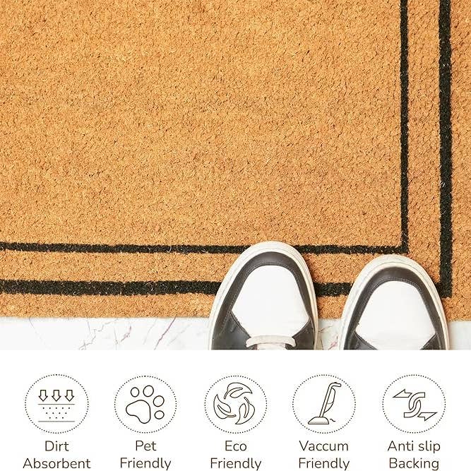 India Wholesale Co - Wholesale Door Mat - Coir Mats Basic Plain with Border- 17X30" Beige2