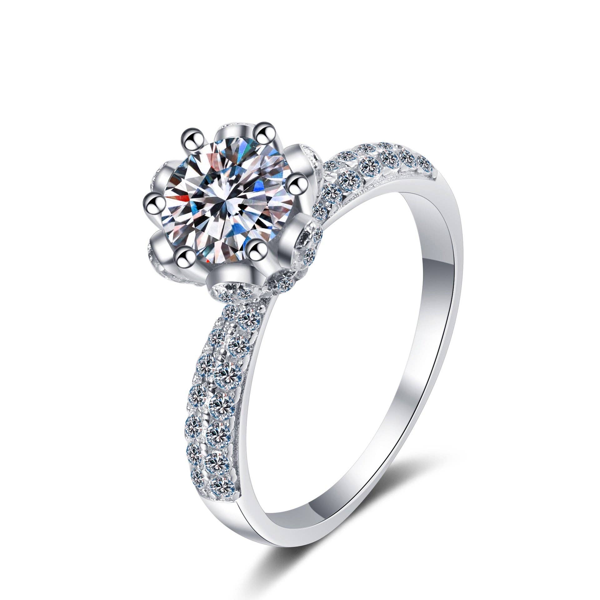 Perimade & Co. LLC - Wholesale Engagement Ring - Moissanite Crown Engagement Ring in 925 Sterling Silver4
