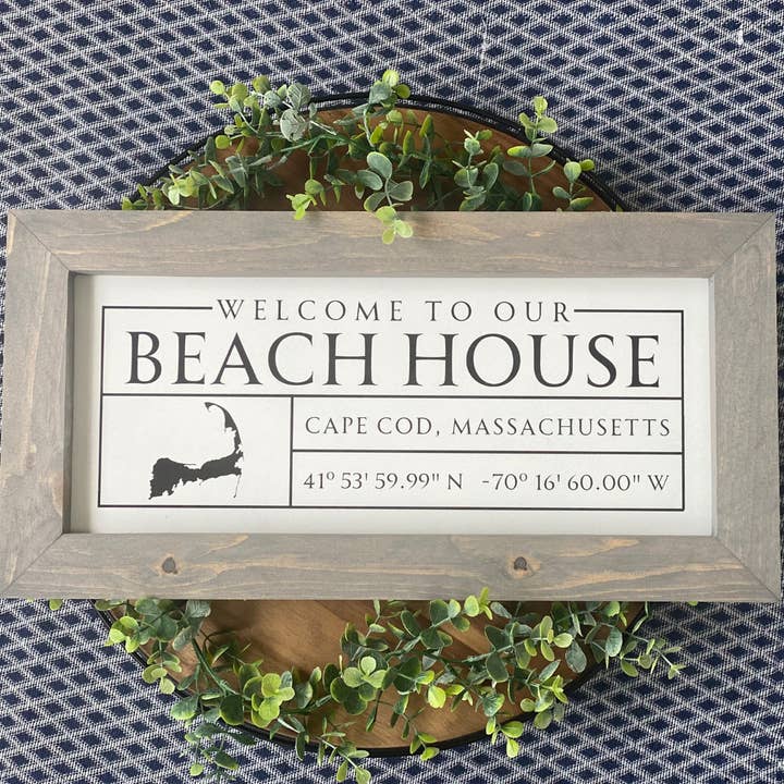 Panneau de maison de plage personnalisé pour la vente par Bog Road Designs