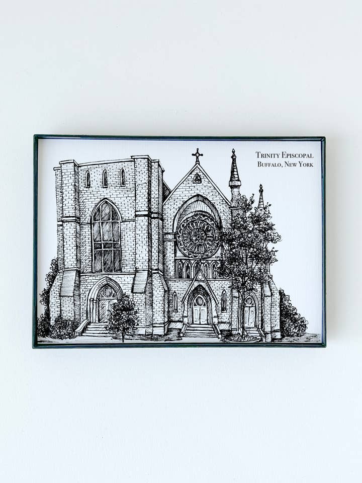 Trinity Episcopal Church Illustration Print - Buffalo, NY for wholesale by Rust Belt Love Paperie