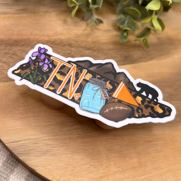 Autocollant imperméable Tennessee pour la vente par Crafted by Chris Co.