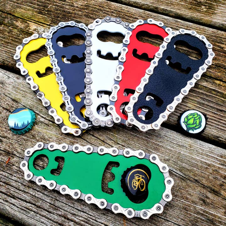 Tinkering Cyclist - Wholesale Bottle/wine opener - Upcycled Bike Chain Barware Bottle Opener8