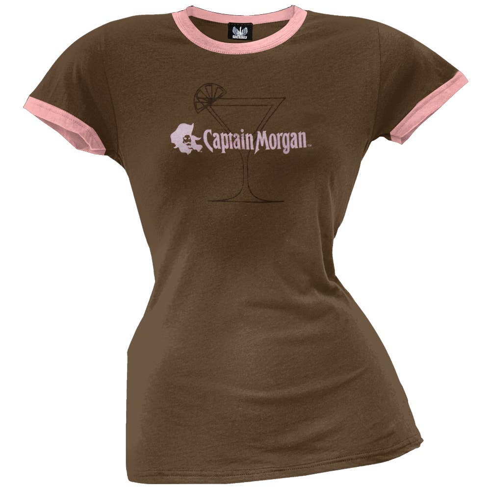 Official Store - Wholesale Screen Printed T-Shirt - Women's - Captain Morgans - Glass Women's Juniors T Shirt0