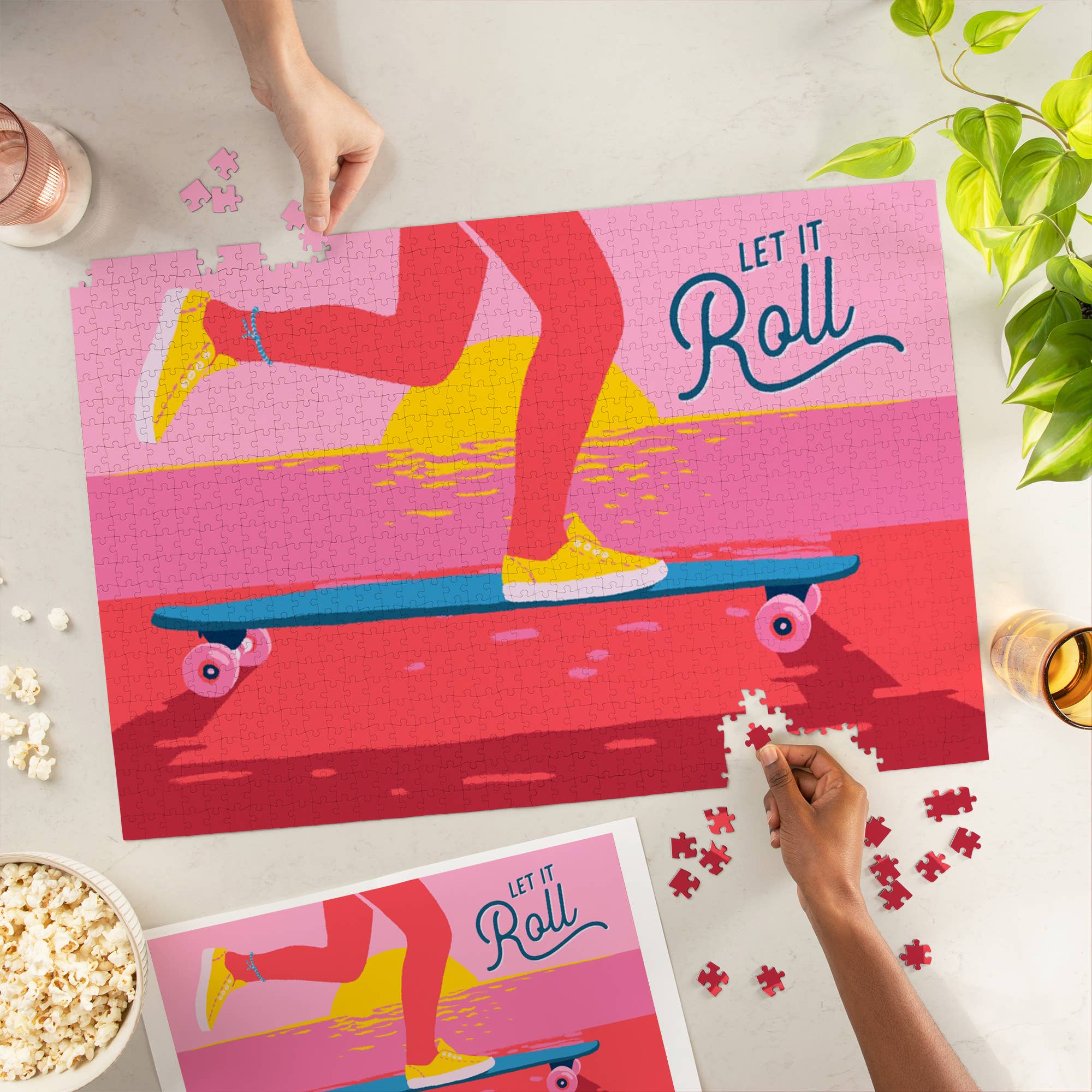 Lantern Press – wholesale Puzzle – Adult – 1000 PIECE PUZZLE Life's A Ride, Skateboarding, Let it Roll1