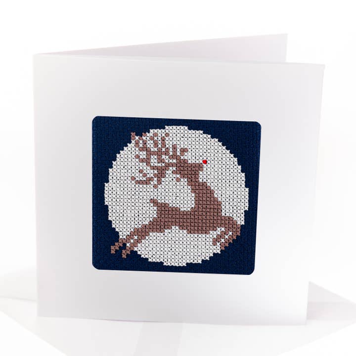 Reindeer Cross Stitch Card Kit for wholesale by STITCHFINITY