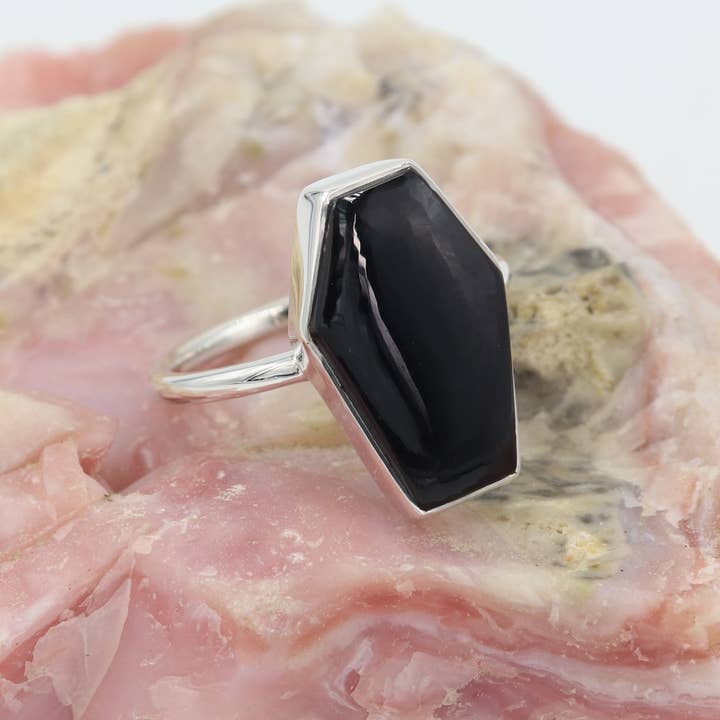 Jay Jools - Wholesale Cocktail/Statement Ring - Black Onyx Coffin Ring – 925 Silver Unisex Gemstone Jewelry10