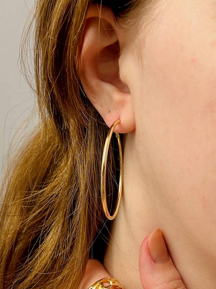 Orecchini a Cerchio Placcati in Oro Ashton per la vendita all'ingrosso da parte di DEMI FINE Gold Filled Jewelry