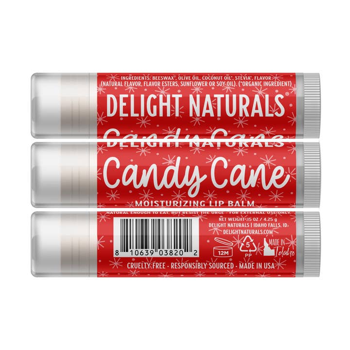Delight Naturals - Wholesale Lip Balm - Candy Cane Lip Balm1