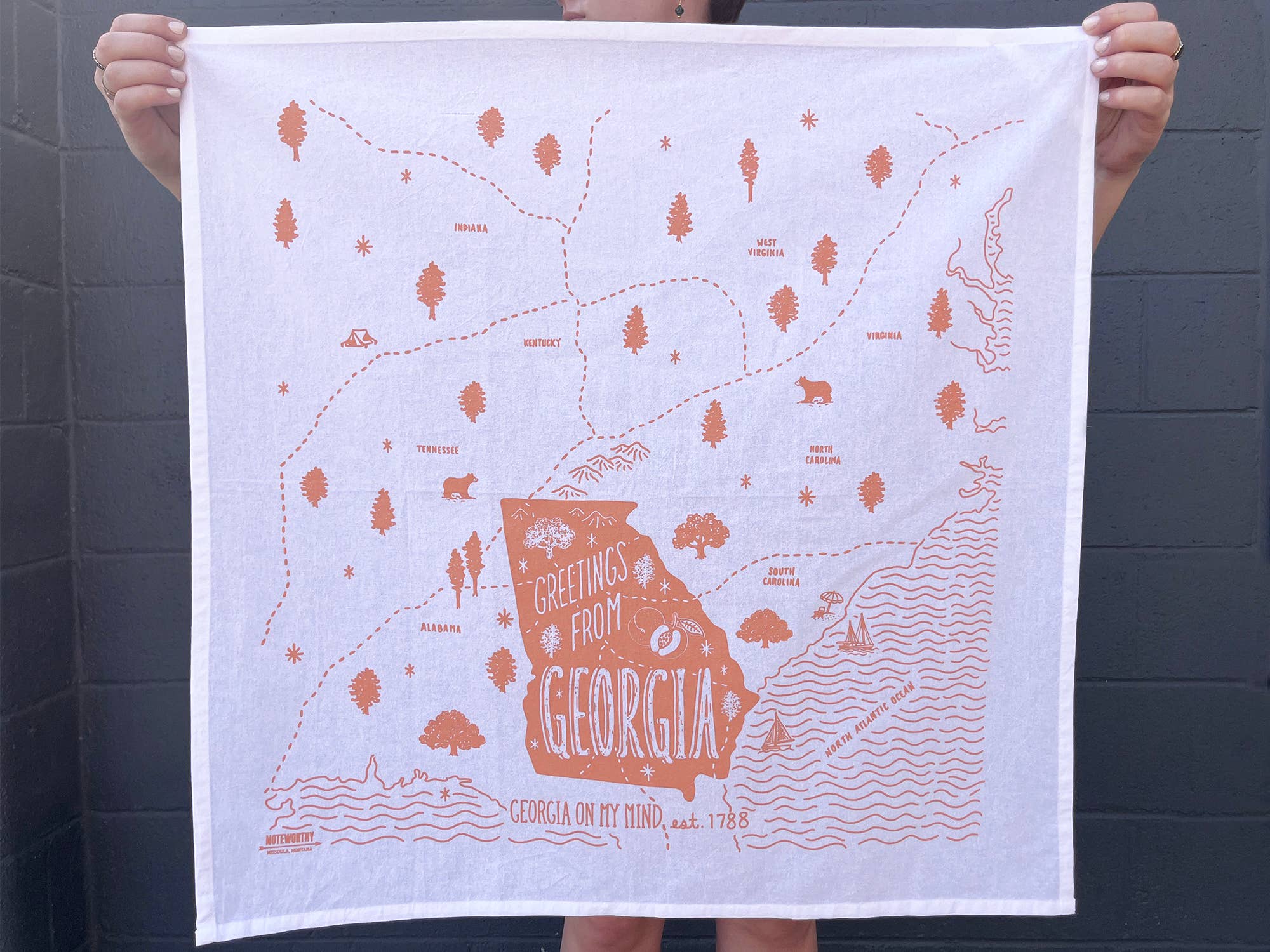 Noteworthy Paper & Press - Wholesale Tea Towel - Georgia Tea Towel5