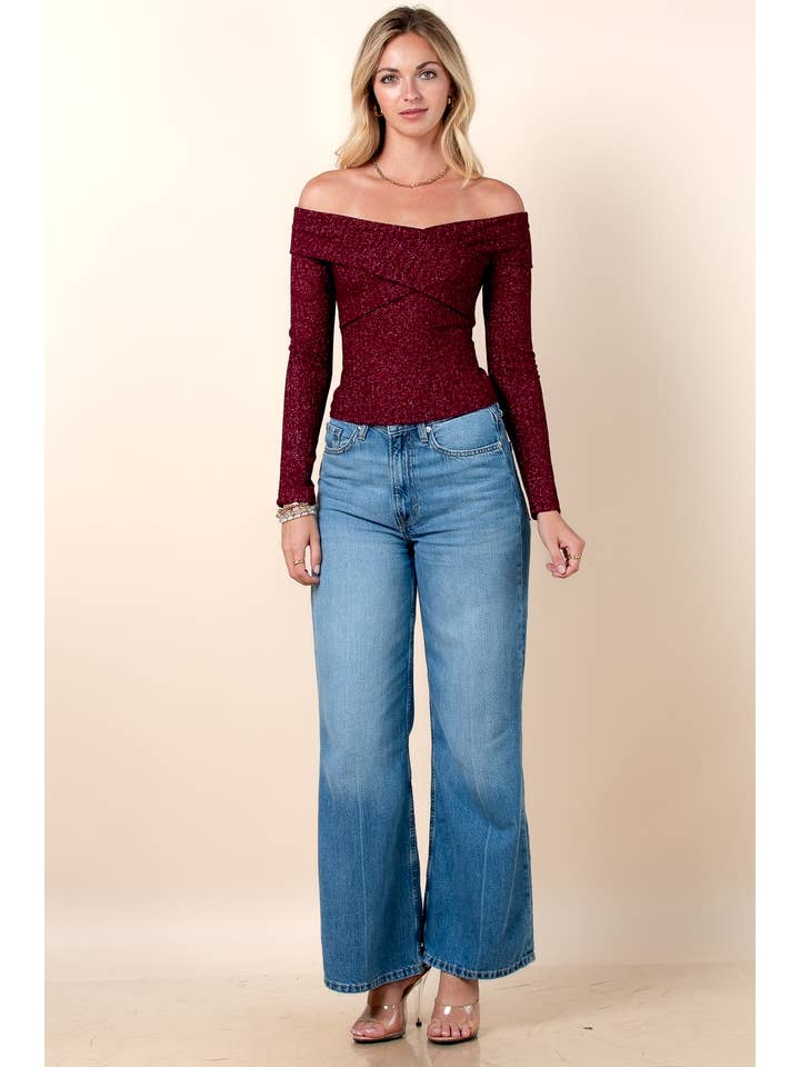 Nylon Apparel - Wholesale Knit Top - Women's - T680-SD-Debora Off Shoulder Knit Top13