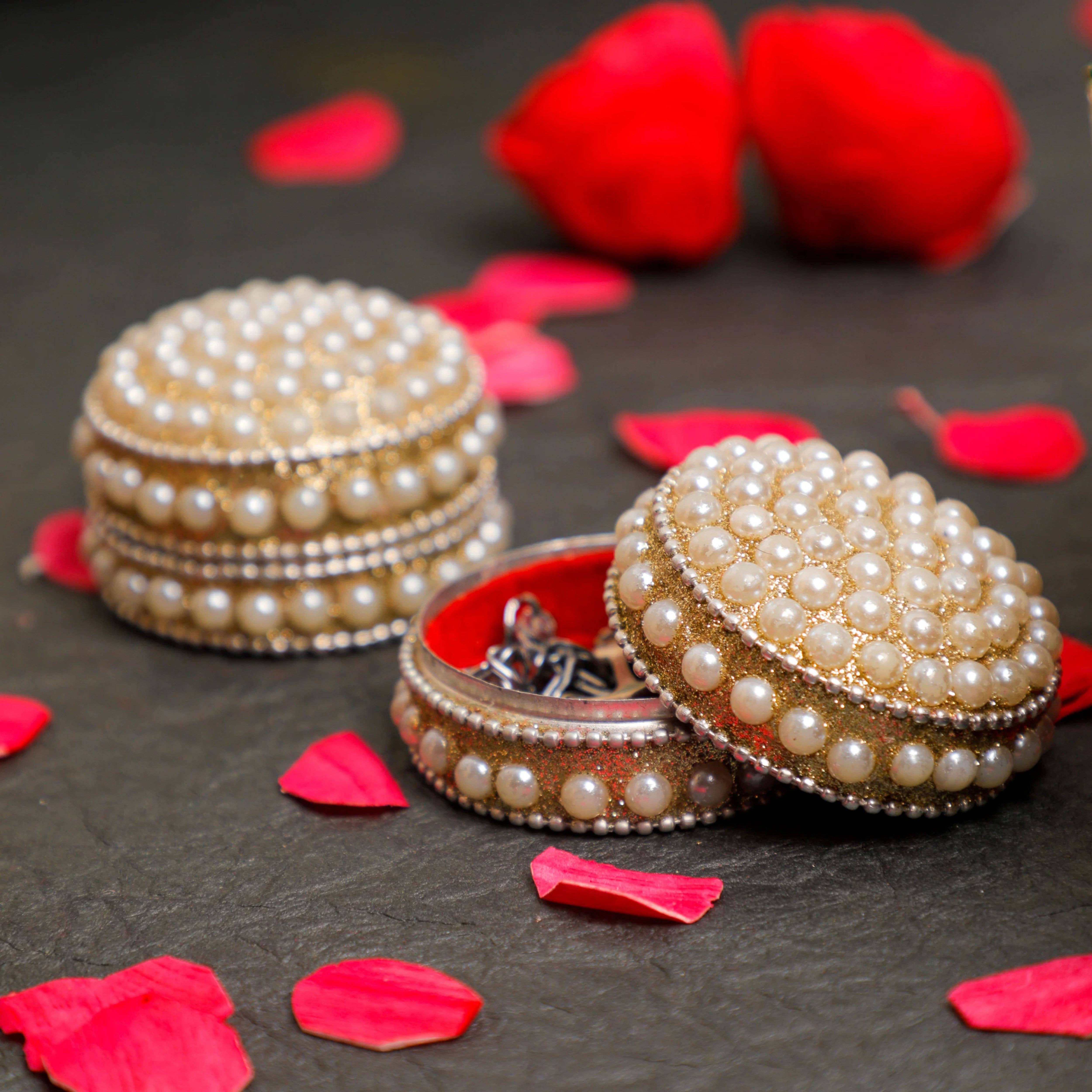 Magnifique Hearts - Wholesale Jewelry Box/Organizer - Handmade Pearl Trinket Boxes – 2 Sizes, Round Gift Boxes4