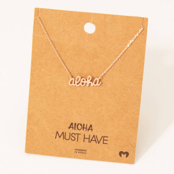 Fame Accessories - Wholesale Pendant/Charm Necklace - Aloha Print Classic Necklace