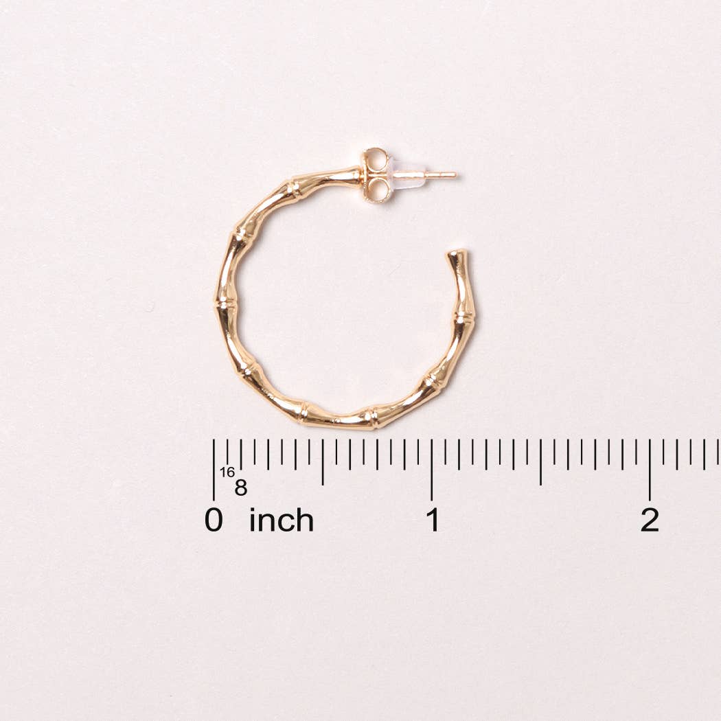 Fashion City – wholesale Hoop earrings – 14K Gold-Dipped Textured Post Earring1