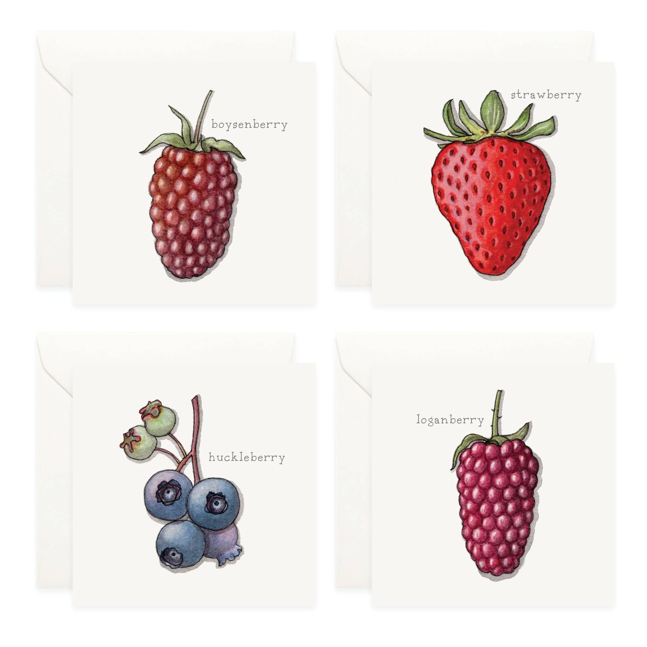 Yeesan Loh - Wholesale Stationery/Notecard Set - Mini Cards Set / Fruit . Berries2