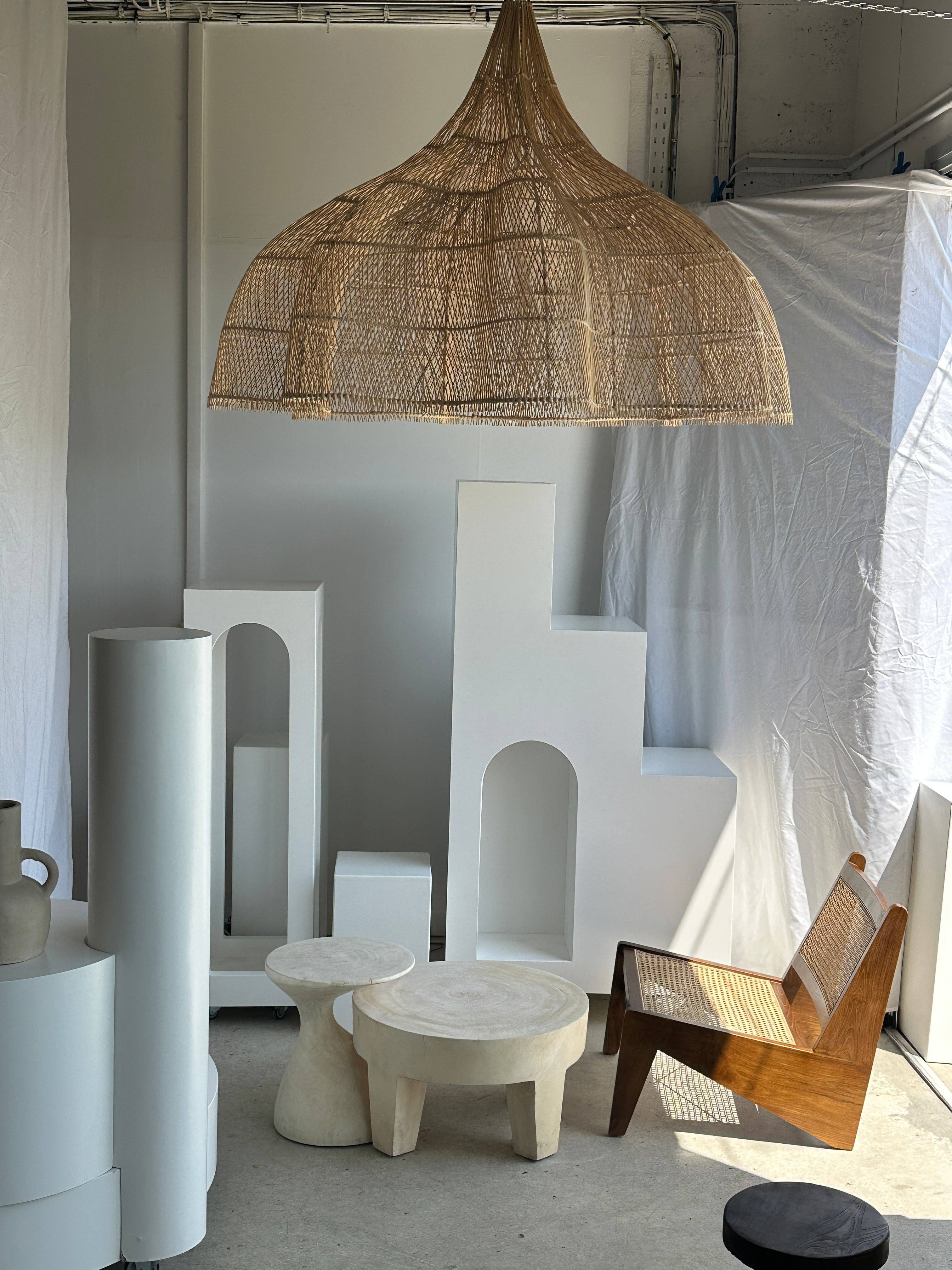 Office Objets - Wholesale Chandelier/Hanging Light - Immense rattan suspension in the shape of a flower, tulip, corolla H:1m; D:1m5036