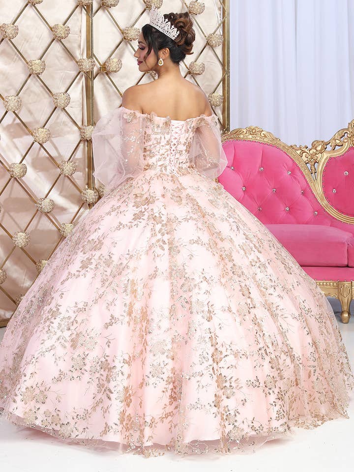 LA Merchandise – wholesale Klänning - Dam – LA206 Axelbandslös Balklänning med Puffärmar för Quinceañera5