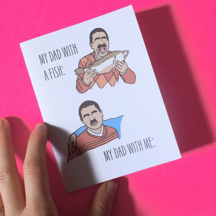 Doctor Scribble - Wholesale Father's Day Card - Funny Dad Birthday Card | Dad With a Fish Greeting Card1