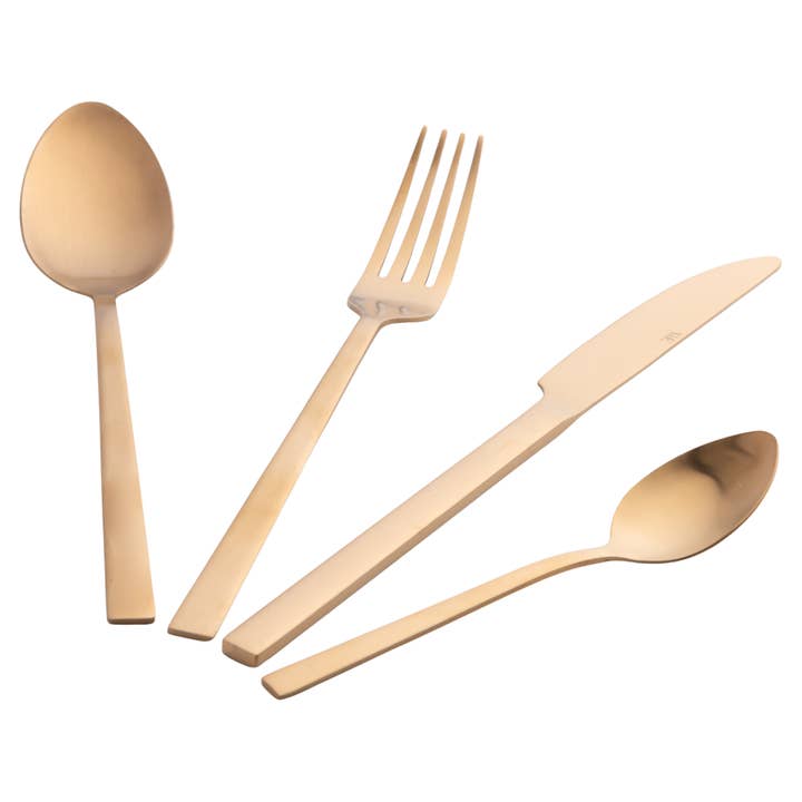 VdE Tivoli 1996 - Wholesale Flatware Set - Lexington 24-Piece Cutlery Set Matte Gold1