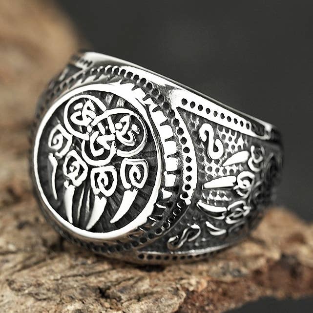 Nordic Viking Compass Hip-Hop Style Men's Ring for wholesale by Gemcohub