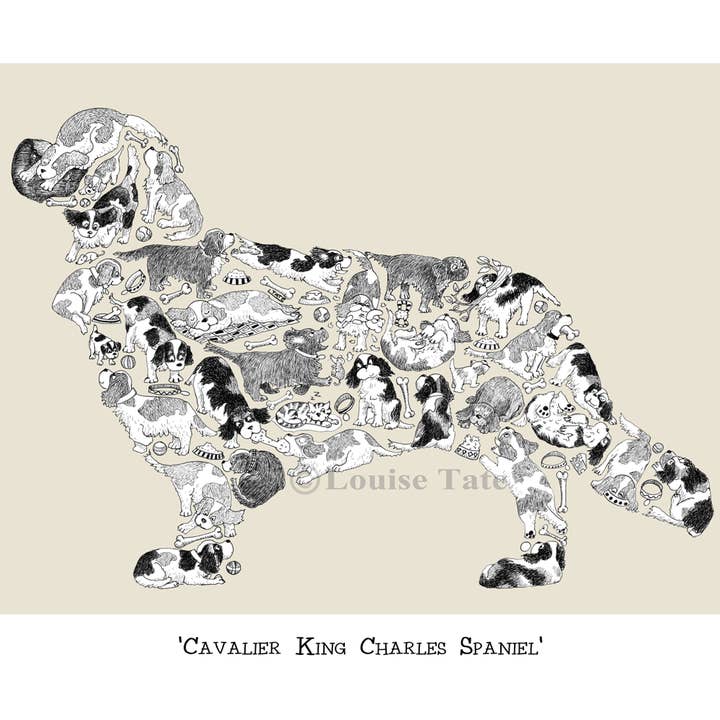 Cavalier König Charles Spaniel für den Großhandel von Louise Tate Illustration