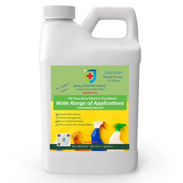 SolutionsHOCl® Super Wash Liquid 500 PPM - 128 FL. OZ (1 Gallon) for wholesale by SolutionsHOCL
