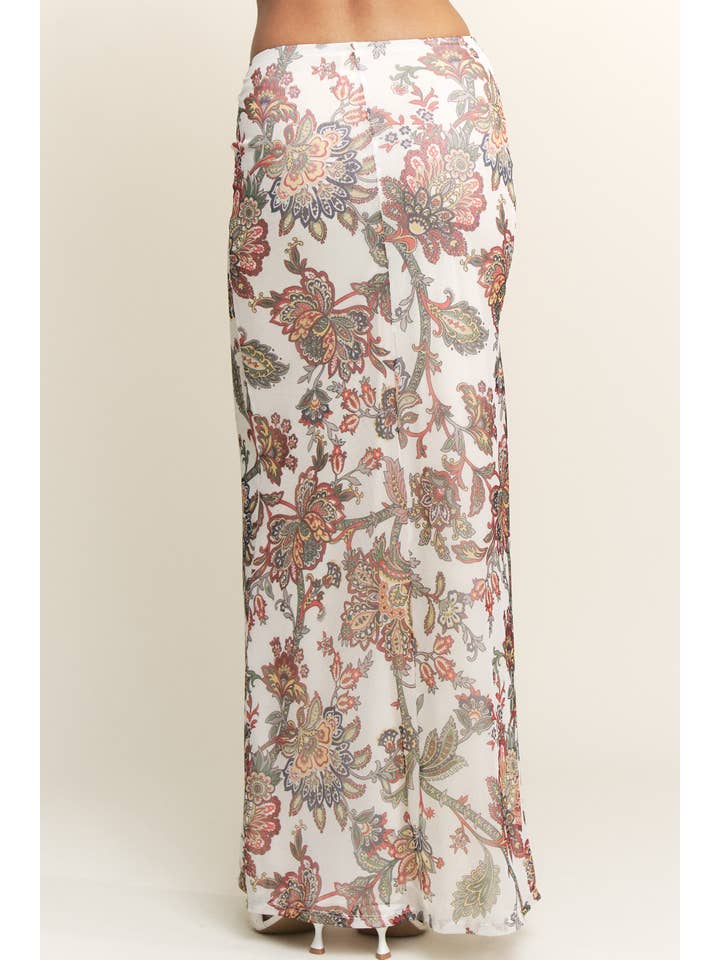 YNEZ - Wholesale Skirt - Women's - Boho Paisley Fit n Flare Cocktail Chic Maxi Slip Skirt19