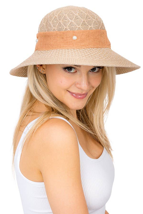 Cap Zone - Wholesale Straw Hat - Women's - Flower Ribbon Fabric Sun Hat9
