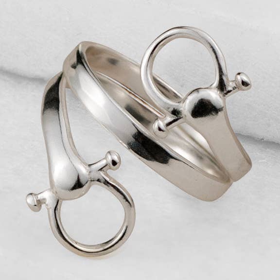 Sandro - Equestrian Horse Bit Spiral Ring in Silver for wholesale by URBAN-EQUESTRIAN