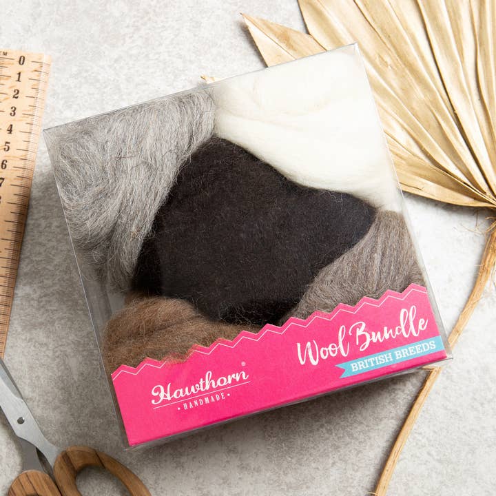 British Breeds Wool Bundle No.2 | Felting and Fibre Crafts for wholesale by Hawthorn Handmade (US Duties Paid)